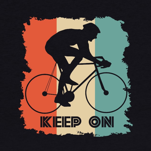 Vintage Retro Cyclist Keep On Distressed by LefTEE Designs